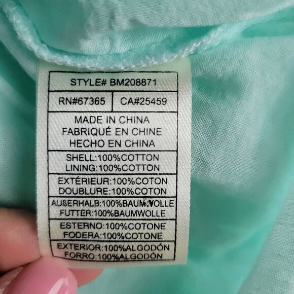 BB Dakota Steve Madden Soft Green Cotton Eyelet Tiered Ruffle Mini Dress - Picture 11 of 13